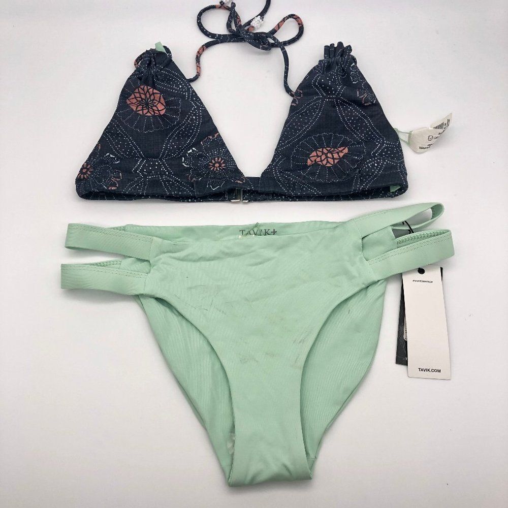 New Tavik Mint Green & Blue Bikini - Size XS